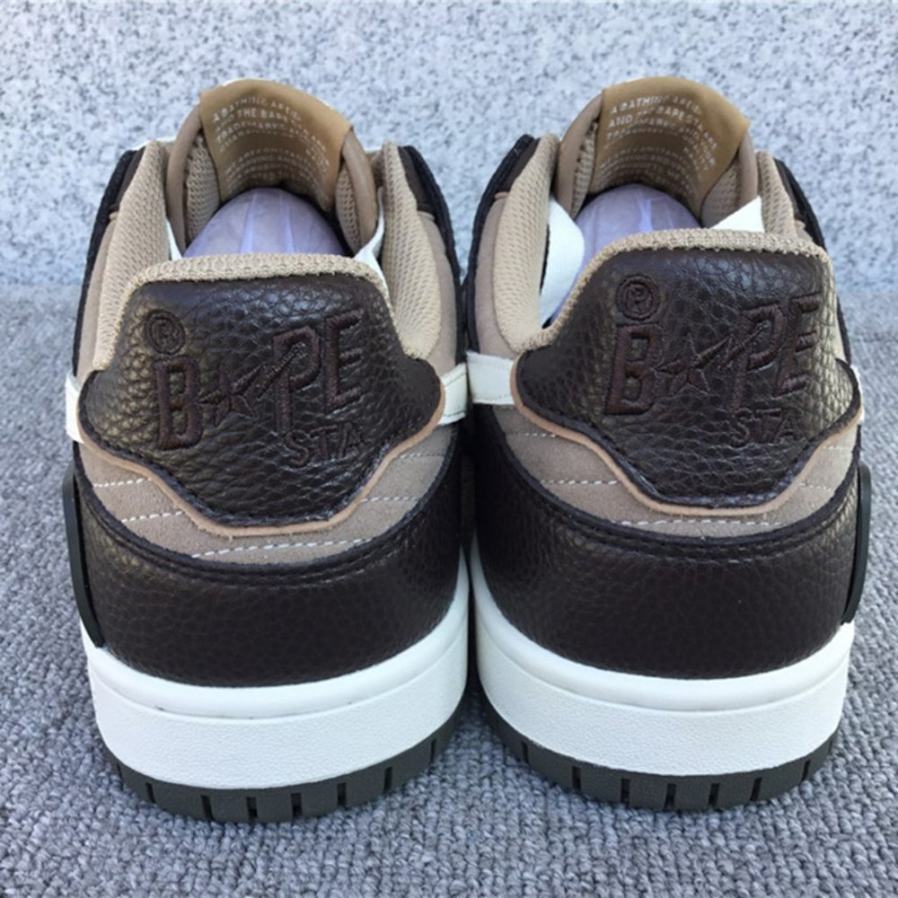 A Bathing Ape Bape SK8 Sta Brown Ivory Sneakers - Picture 8 of 10